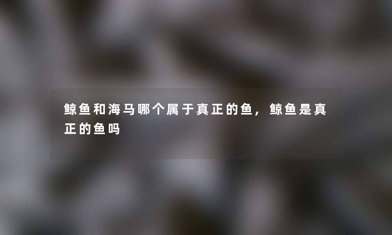 鲸鱼和海马哪个属于真正的鱼,鲸鱼是真正的鱼吗