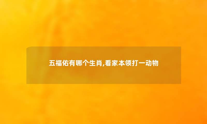 五福佑有哪个生肖,看家本领打一动物