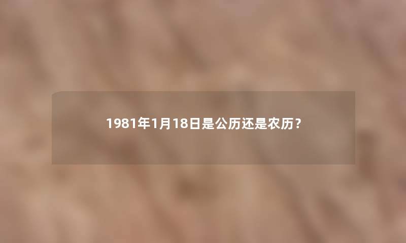 1981年1月18日是公历还是农历？