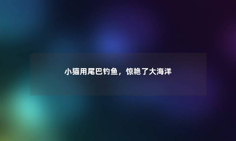 小猫用尾巴钓鱼，惊艳了大海洋