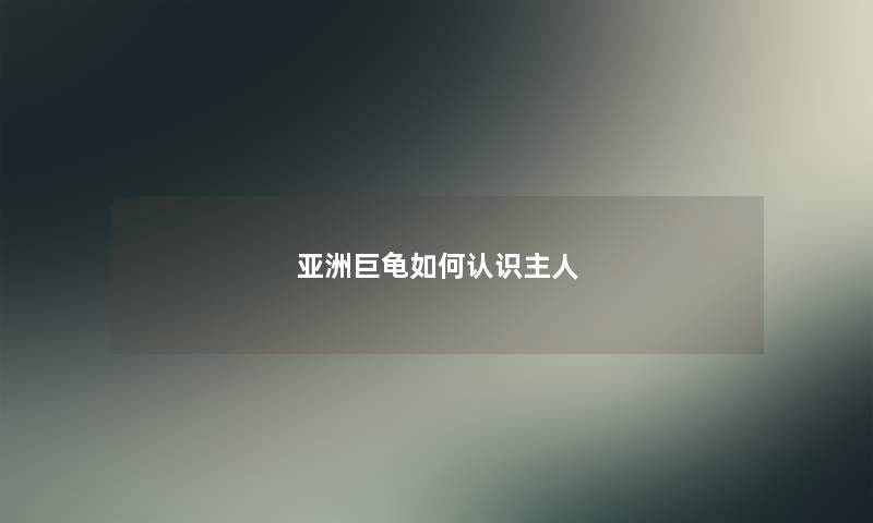 亚洲巨龟如何认识主人
