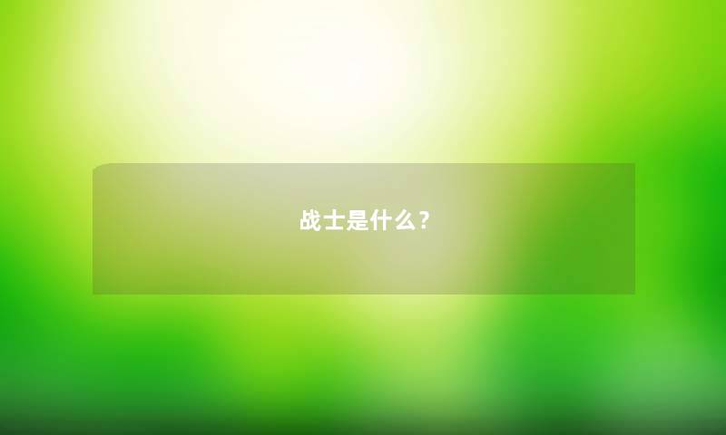 战士是什么？