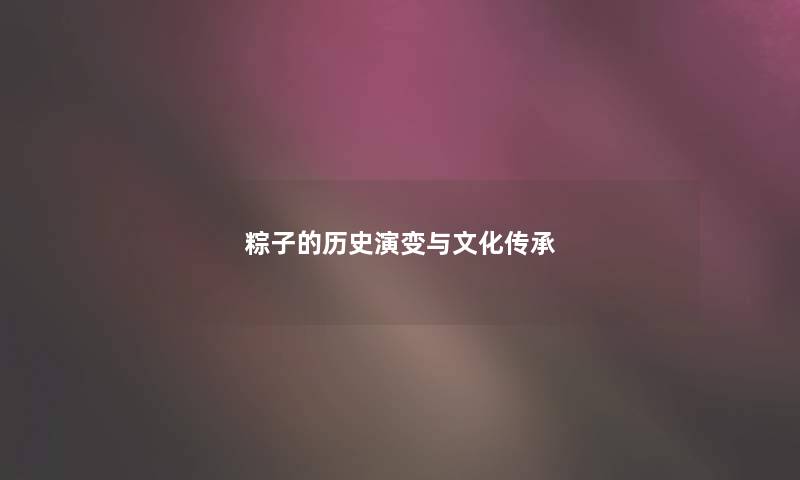 粽子的历史演变与文化传承