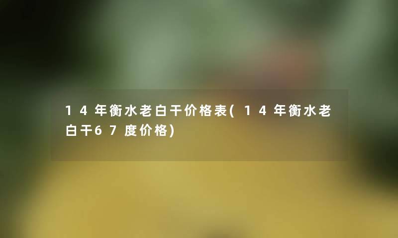 14年衡水老白干价格表(14年衡水老白干67度价格)