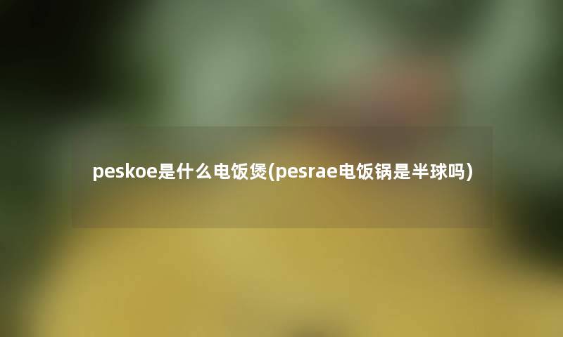 peskoe是什么电饭煲(pesrae电饭锅是半球吗)