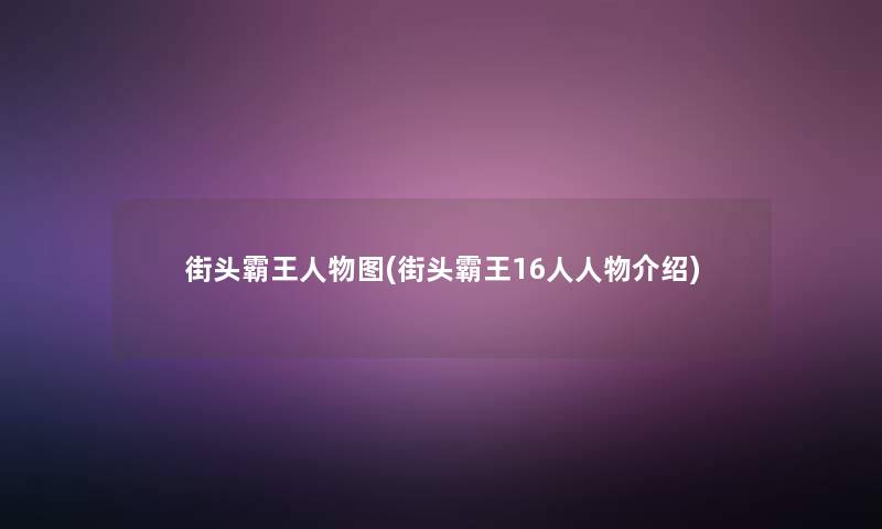 街头霸王人物图(街头霸王16人人物介绍)