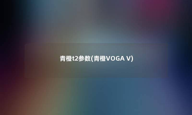 青橙t2参数(青橙VOGA V)