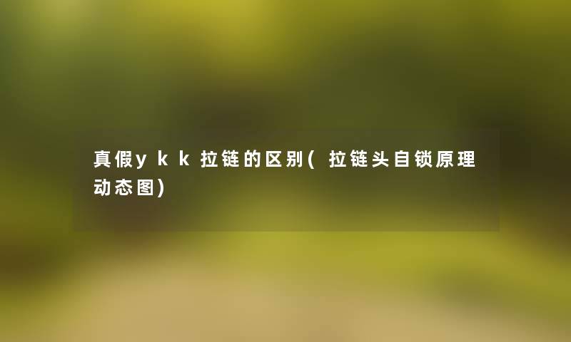 真假ykk拉链的区别(拉链头自锁原理动态图)