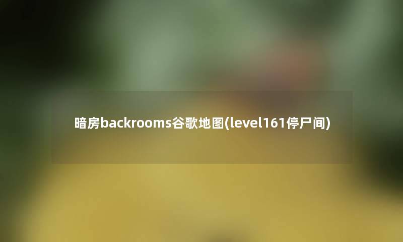 暗房backrooms谷歌地图(level161停尸间) 暗房backrooms谷歌地图(level161停尸间)