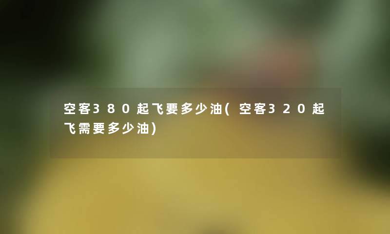 空客380起飞要多少油(空客320起飞需要多少油)