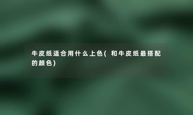 牛皮纸适合用什么上色(和牛皮纸搭配的颜色)