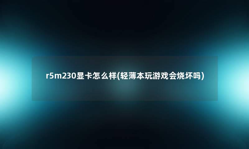 r5m230显卡怎么样(轻薄本玩游戏会烧坏吗)