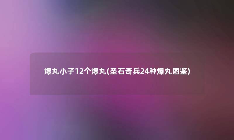 爆丸小子12个爆丸(圣石奇兵24种爆丸讲解)