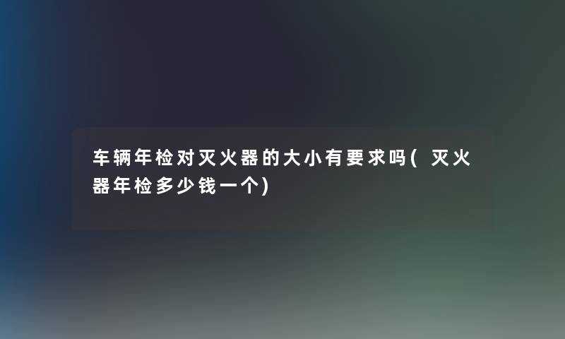 车辆年检对灭火器的大小有要求吗(灭火器年检多少钱一个)
