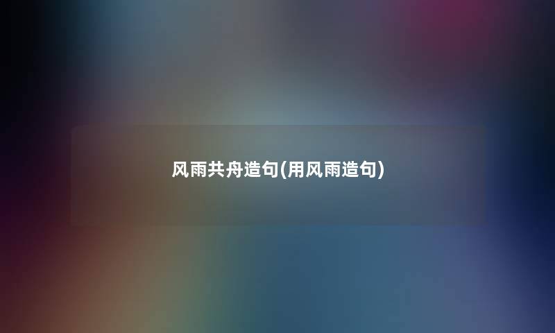 风雨共舟造句(用风雨造句)