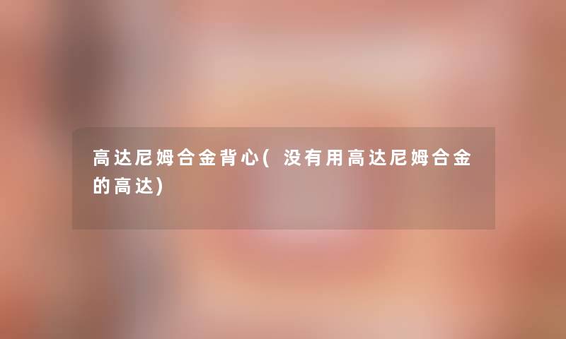 高达尼姆合金背心(没有用高达尼姆合金的高达)