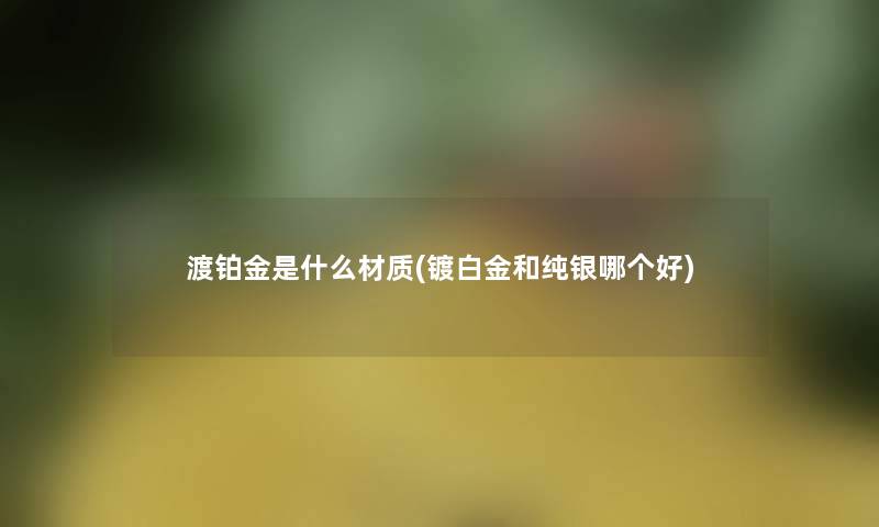 渡铂金是什么材质(镀白金和纯银哪个好) 渡铂金是什么材质(镀白金和纯银哪个好)