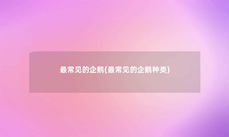 常见的企鹅(常见的企鹅种类) 常见的企鹅(常见的企鹅种类)