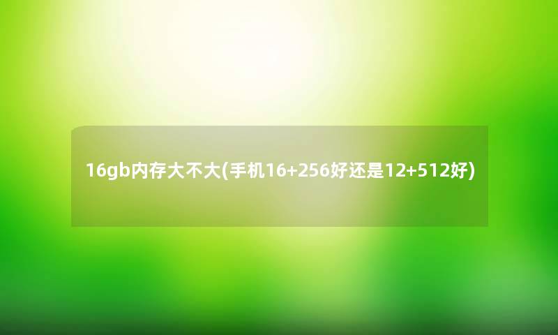 16gb内存大不大(手机16+256好还是12+512好) 16gb内存大不大(手机16+256好还是12+512好)