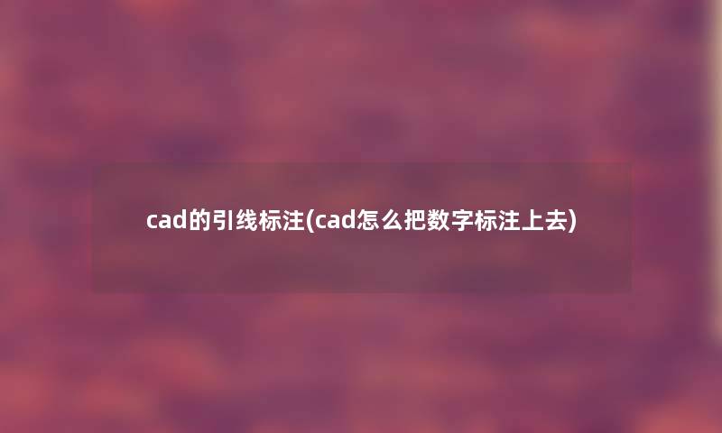 cad的引线标注(cad怎么把数字标注上去) cad的引线标注(cad怎么把数字标注上去)