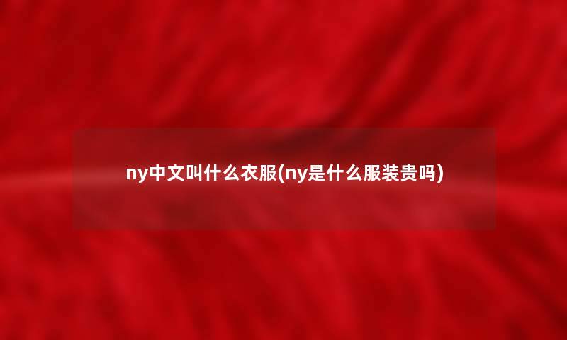 ny中文叫什么衣服(ny是什么服装贵吗) ny中文叫什么衣服(ny是什么服装贵吗)