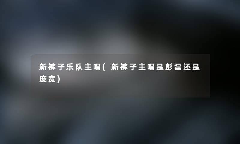 新裤子乐队主唱(新裤子主唱是彭磊还是庞宽)